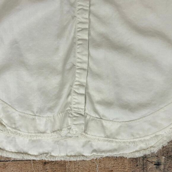 Bella Dahl Button Up Shirt Women’s Sz S Frayed Hem Ivory Cream Oversized LS - Picture 3 of 6